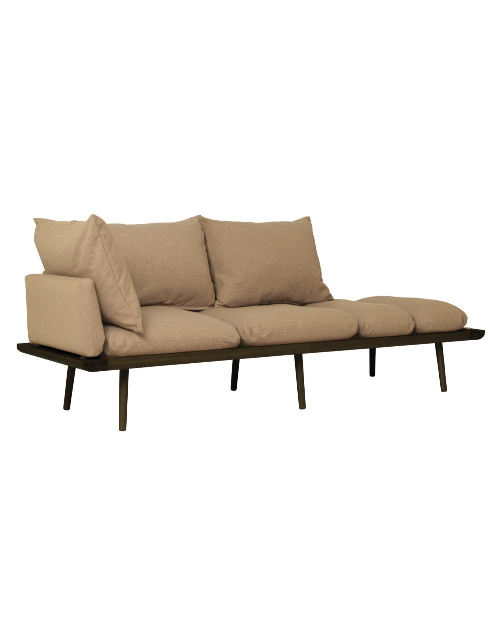 Lounge Around 3-seater sofa - Dark Oak in Sugar brown