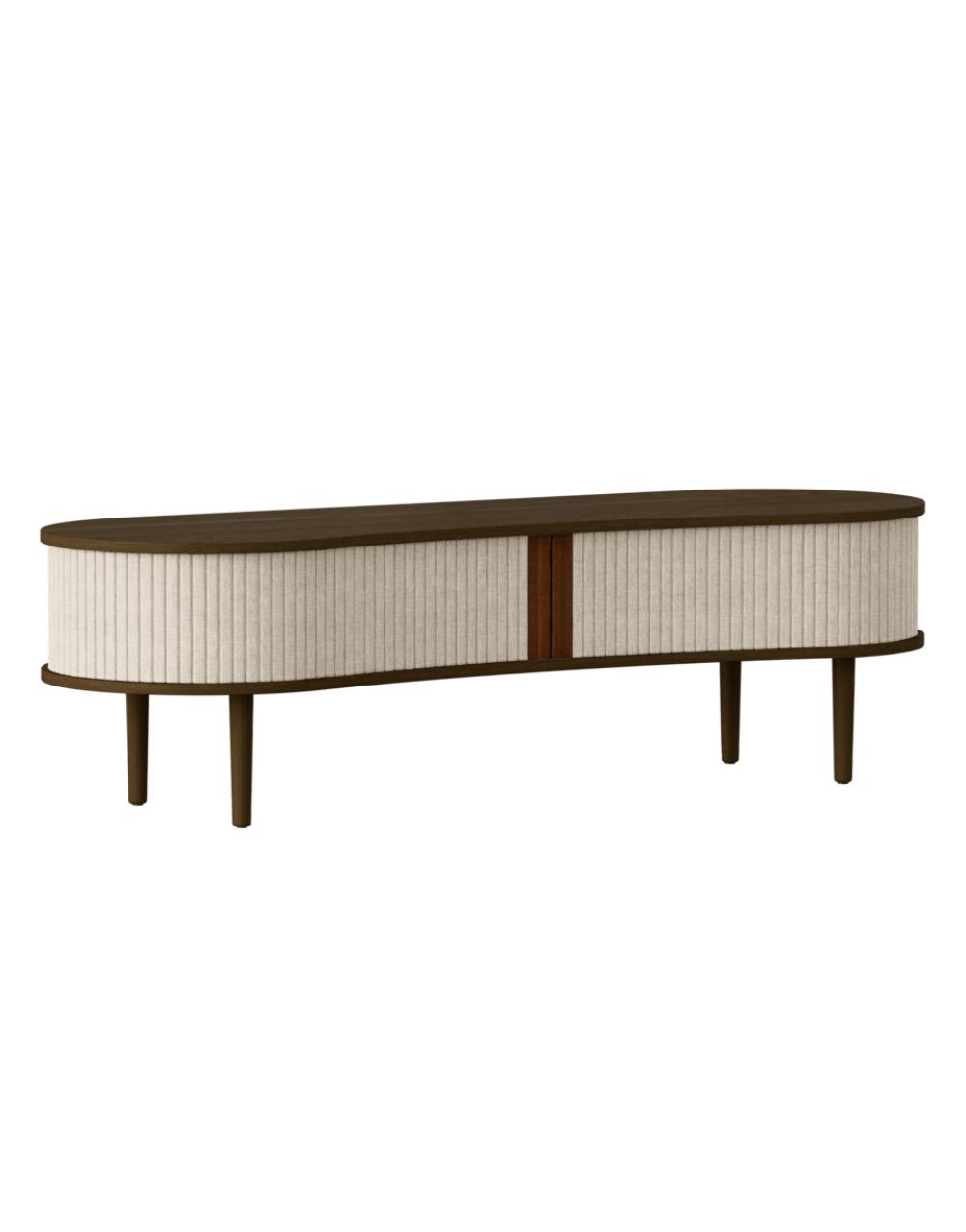 Audacious TV Bench Tambour doors - White Sands